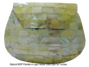 WHITE MOP PAINTED IN YELLOW CLUTCH BAG