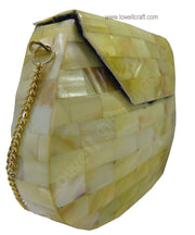WHITE MOP PAINTED IN YELLOW CLUTCH BAG