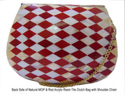 MOTHER OF PEARL BAGS WITH RESIN CLUTCH BAG