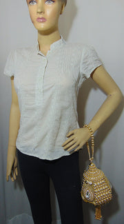 Light Gold Designer Metal Bag