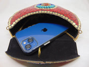 Red Mosaic clutch purse bag