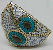 Metal Mosaic Clutch Purse Evening Bag