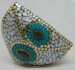 Metal Mosaic Clutch Purse Evening Bag