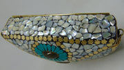 Metal Mosaic Clutch Purse Evening Bag