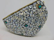 Metal Mosaic Clutch Purse Evening Bag