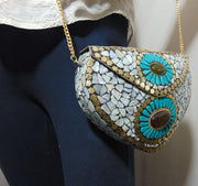 Metal Mosaic Clutch Purse Evening Bag