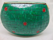Green Mosiac clutch stone evening purse