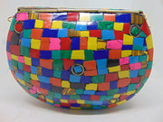 Multi Mosaic Stone Clutch Purse