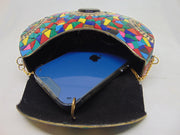 Multi Mosaic Stone Clutch Purse