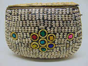 Multi color metal mosaic clutch Wallet purse party bag