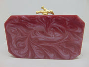 Pink Handcrafted Embellished Resin Clutch