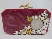 Rouge color Designer Resin Clutch