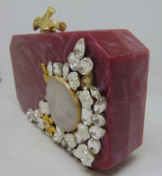 Rouge color Designer Resin Clutch