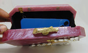 Rouge color Designer Resin Clutch