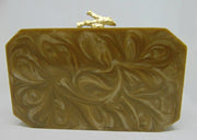 Gray brown Color Resin clutch Box Bag