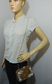 Gray brown Color Resin clutch Box Bag