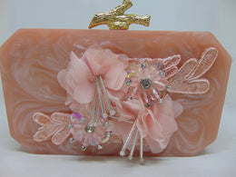 Baby Pink Color Resin Clutch Purse