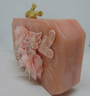 Baby Pink Color Resin Clutch Purse