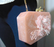 Baby Pink Color Resin Clutch Purse