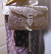 SILVER FINISH METAL CLUTCHES VINTAGE HANDMADE
