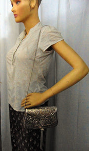 SILVER FINISH METAL CLUTCHES VINTAGE HANDMADE