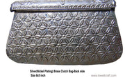 SILVER FINISH METAL CLUTCHES VINTAGE HANDMADE