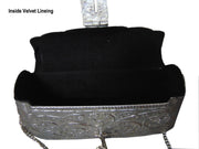 SILVER FINISH METAL CLUTCHES VINTAGE HANDMADE