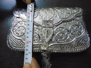 SILVER FINISH METAL CLUTCHES VINTAGE HANDMADE
