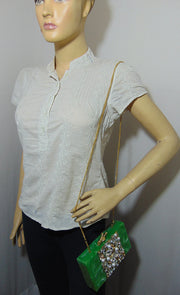 Emerald Green Resin Clutch