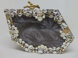 Black Clutch Resin Bag Handbag Purse