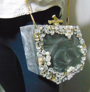 Black Clutch Resin Bag Handbag Purse