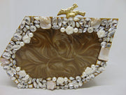 Black Clutch Resin Bag Handbag Purse
