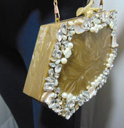 Black Clutch Resin Bag Handbag Purse