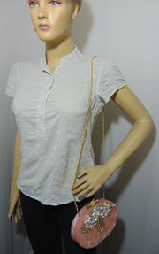 Baby pink Clutch Resin Bag