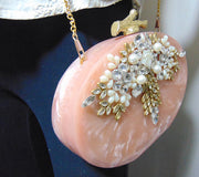 Baby pink Clutch Resin Bag