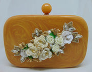 flower Decoration Resin Box Clutch