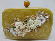 flower Decoration Resin Box Clutch