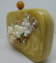 flower Decoration Resin Box Clutch