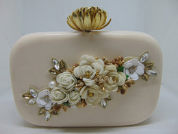 Lotus Knob Resin Clutch PURSE