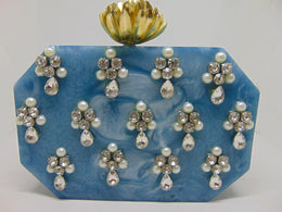 Classy Blue Resin Clutch
