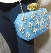 Classy Blue Resin Clutch