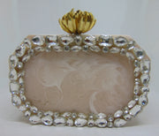 Hexagonal ivory crystal Decoration Clutch Box