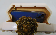 Hexagonal ivory crystal Decoration Clutch Box