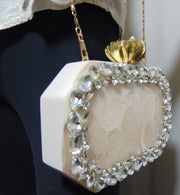 Hexagonal ivory crystal Decoration Clutch Box