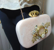 Floral Handmade Resin Clutch