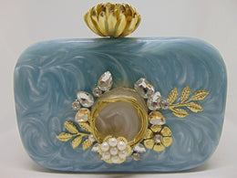 Floral Handmade Resin Clutch
