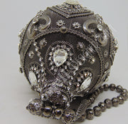 silver antique Pearl Beaded Potli Bag