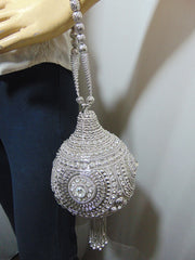 Metal And Stone Golden Wedding Potli Bag