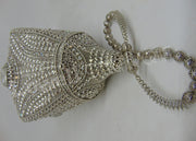 Metal And Stone Silver Wedding Potli Bag