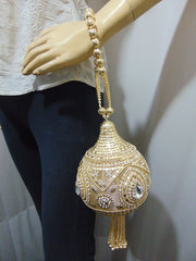 Kundan Work Designer Metal Bags